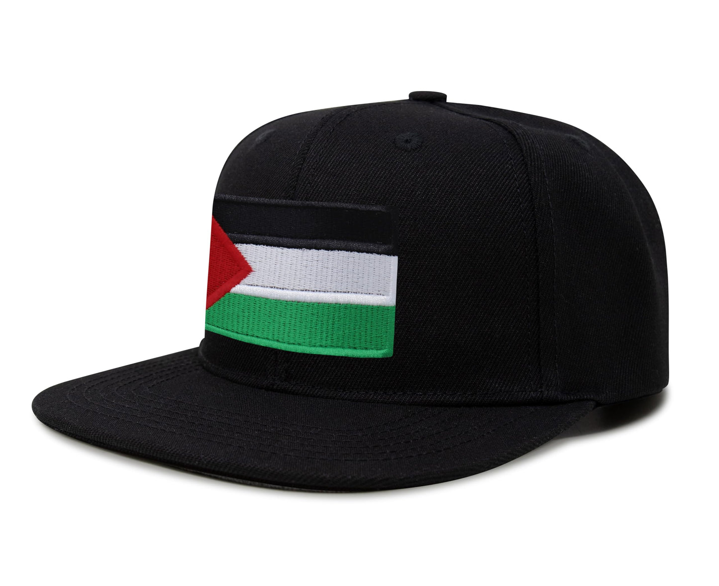 International Tie Palestine Hat for Men and Women - Snapback Trucker Baseball Cap (Black Flatbill)