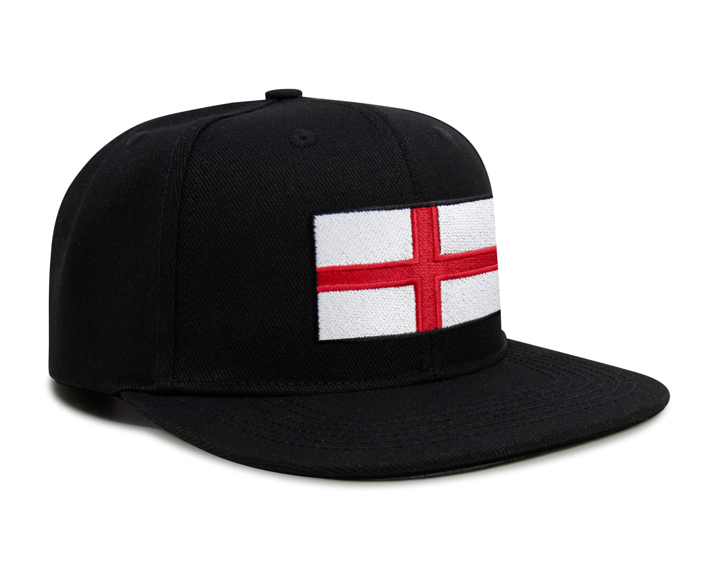International Tie England - St. George Flag Hat for Men and Women, Adjustable Snapback Trucker Baseball Cap (Black Flatbill)