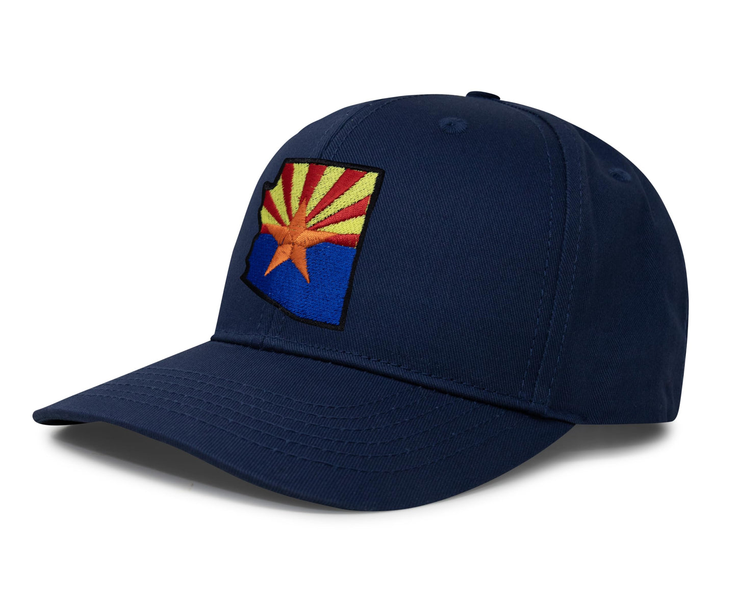 International Tie Stateline Flag Hat for Men and Women - Snapback Trucker Baseball Cap (Arizona, All Navy)