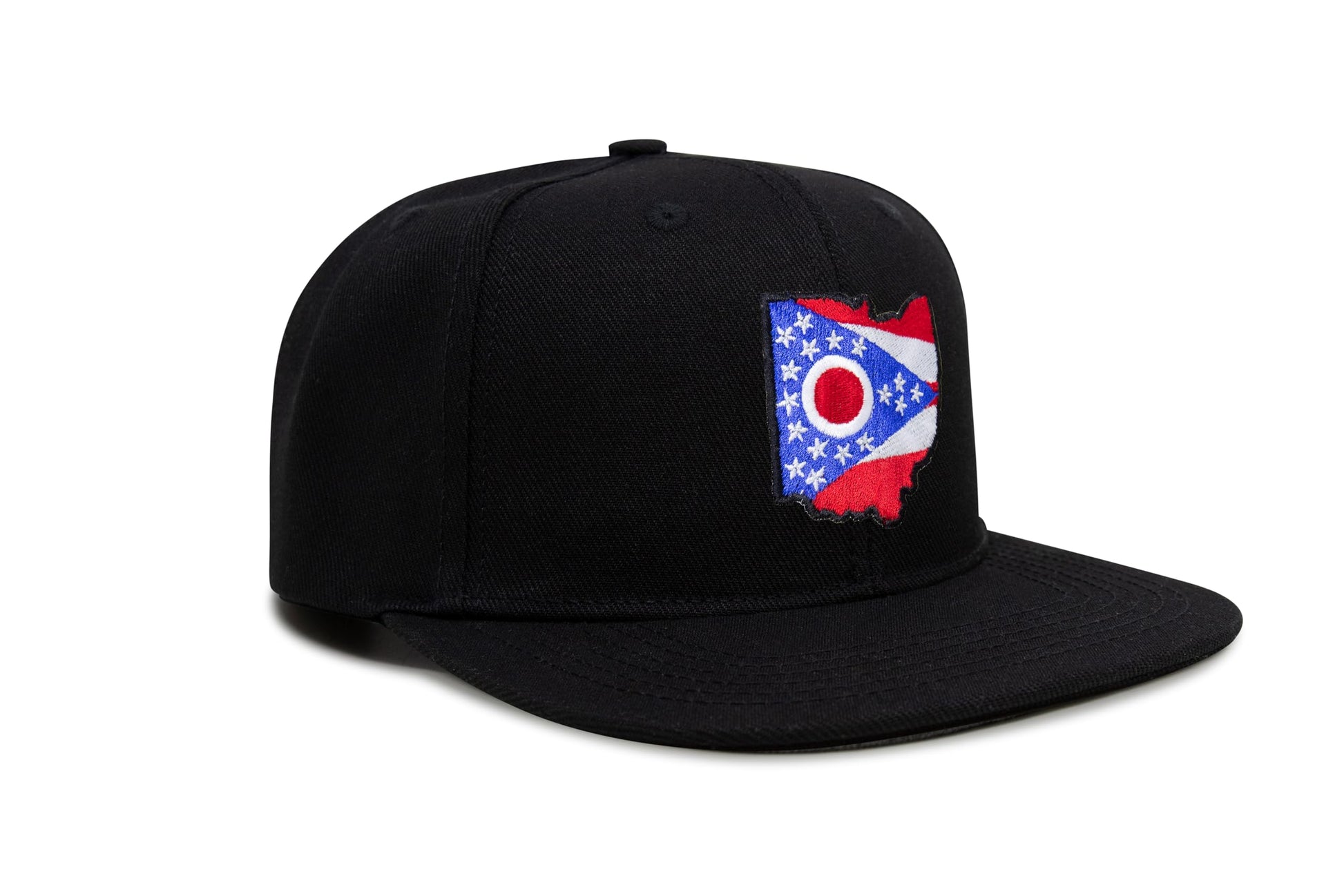 International Tie Stateline Flag Hat for Men and Women - Snapback Trucker Baseball Cap (Ohio, Black Flatbill) - International Tie