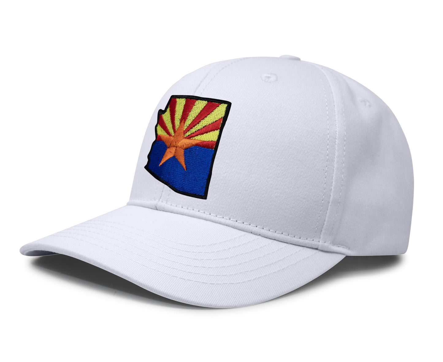 International Tie Stateline Flag Hat for Men and Women - Snapback Trucker Baseball Cap (Arizona, All White)