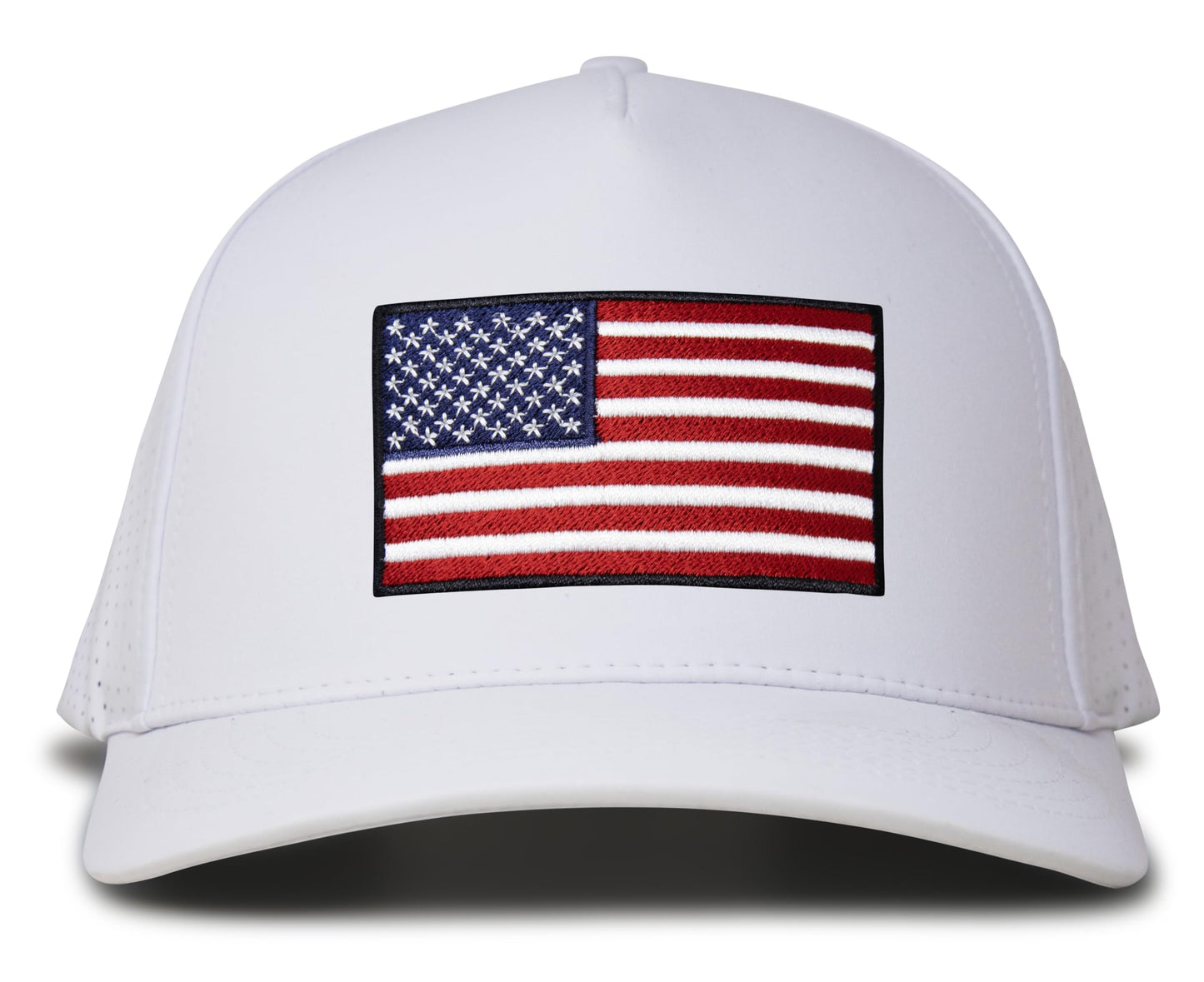 Performance Golf Hat – Adjustable Snapback Trucker Baseball Cap for Men & Women - Jetset Series (USA, Arctic White)