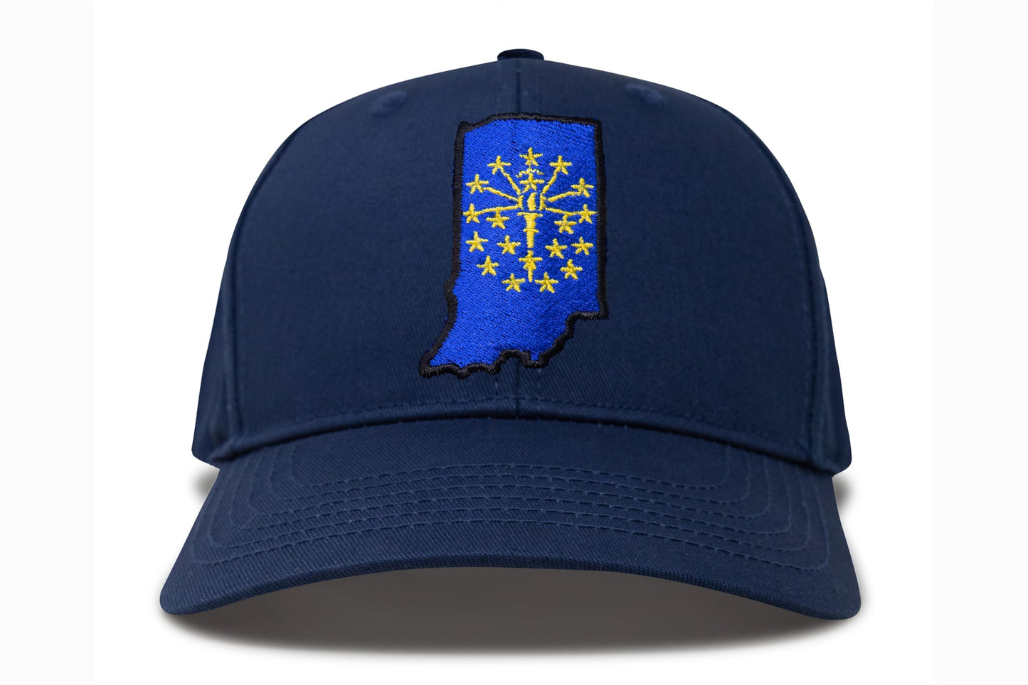 International Tie Stateline Flag Hat for Men and Women - Snapback Trucker Baseball Cap (Indiana, All Navy) - International Tie