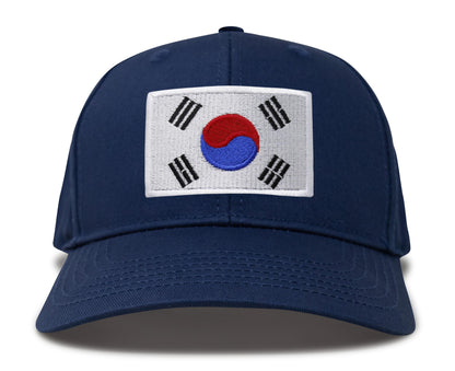 International Tie South Korea Hat for Men and Women - Snapback Trucker Baseball Cap (All Navy)
