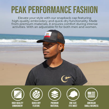 Iowa Flag Hat for Men and Women – Adjustable Snapback Trucker Baseball Cap by International Tie (All White)