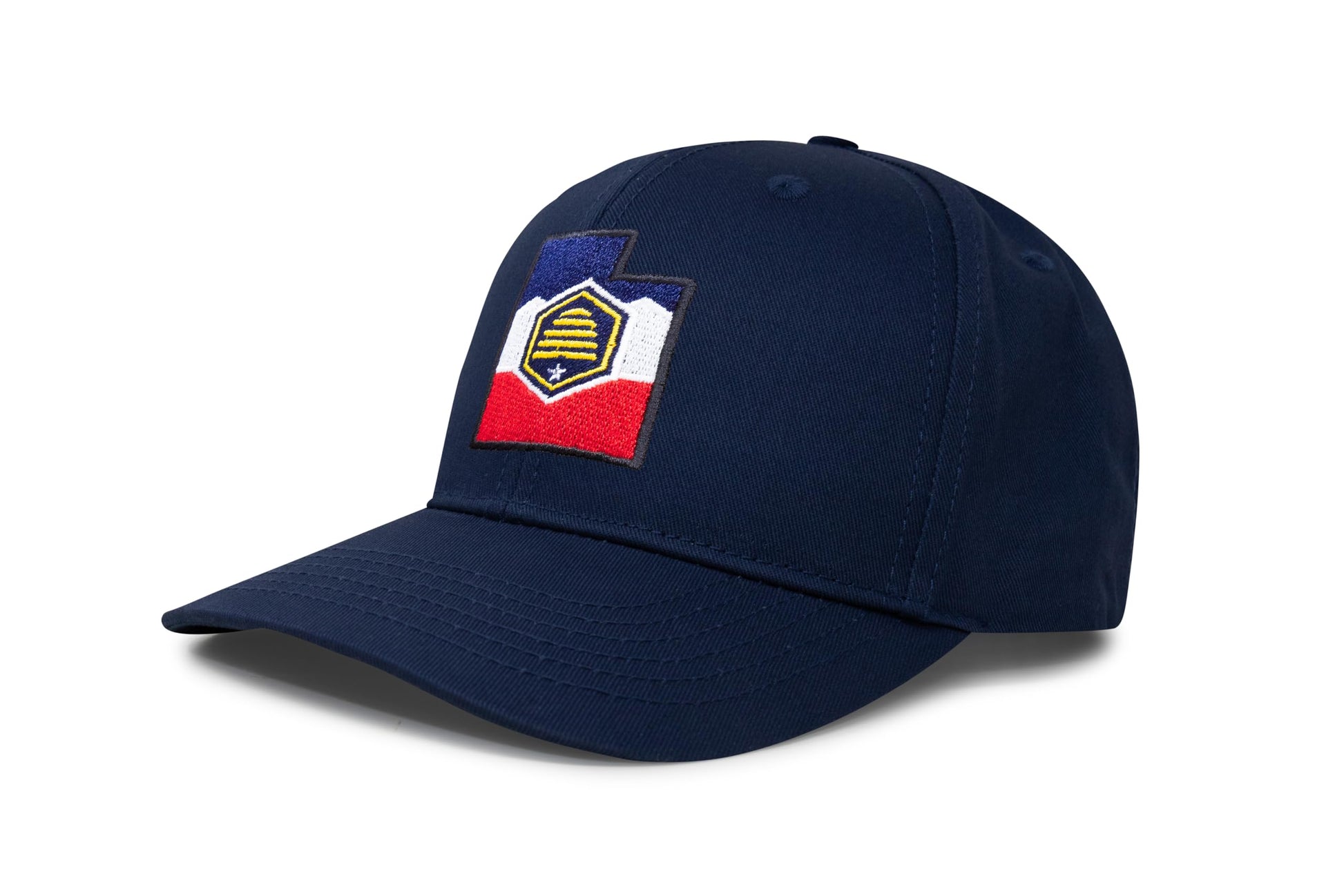 International Tie Stateline Flag Hat for Men and Women - Snapback Trucker Baseball Cap (Utah, All Navy) - International Tie