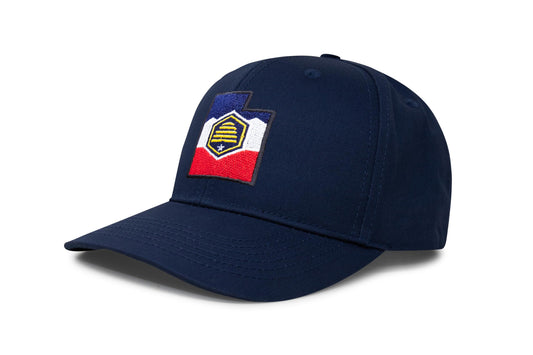 International Tie Stateline Flag Hat for Men and Women - Snapback Trucker Baseball Cap (Utah, All Navy) - International Tie