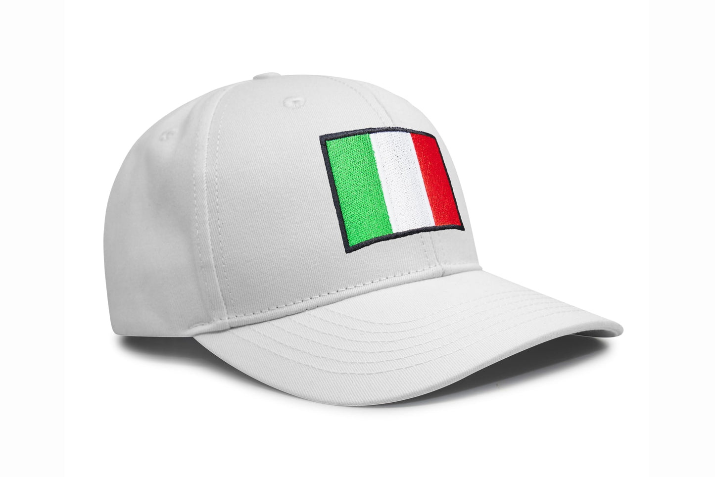International Tie Country Hat for Men and Women, Adjustable Snapback Trucker Baseball Cap with Embroidered Patch (Italy, All White)