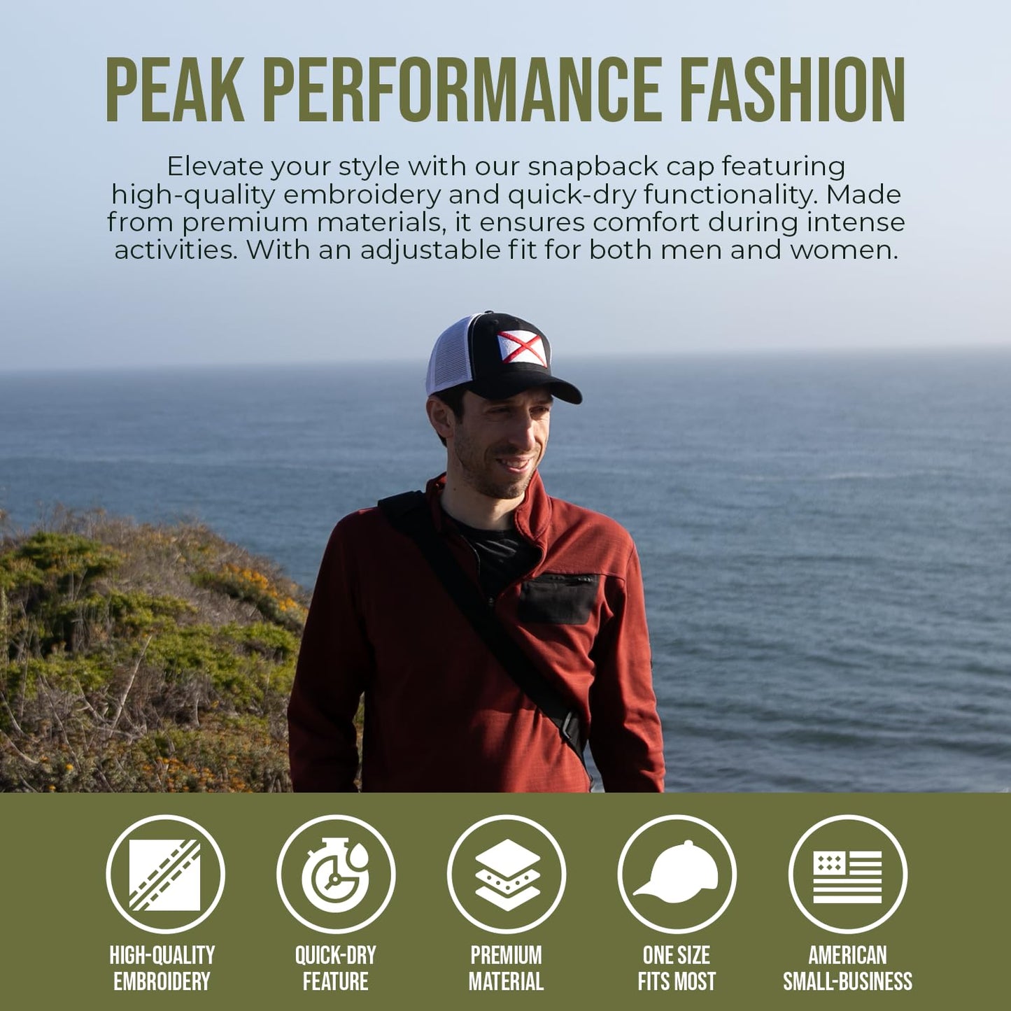 Iowa Flag Hat for Men and Women – Adjustable Snapback Trucker Baseball Cap by International Tie (Black White)