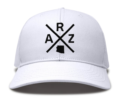 International Tie ARZ (Arizona) - hat for Men and Women - Snapback Trucker Baseball Cap (All White)
