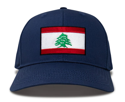 International Tie Lebanon Flag Hat for Men and Women - Adjustable Snapback Trucker Baseball Cap (All Navy)
