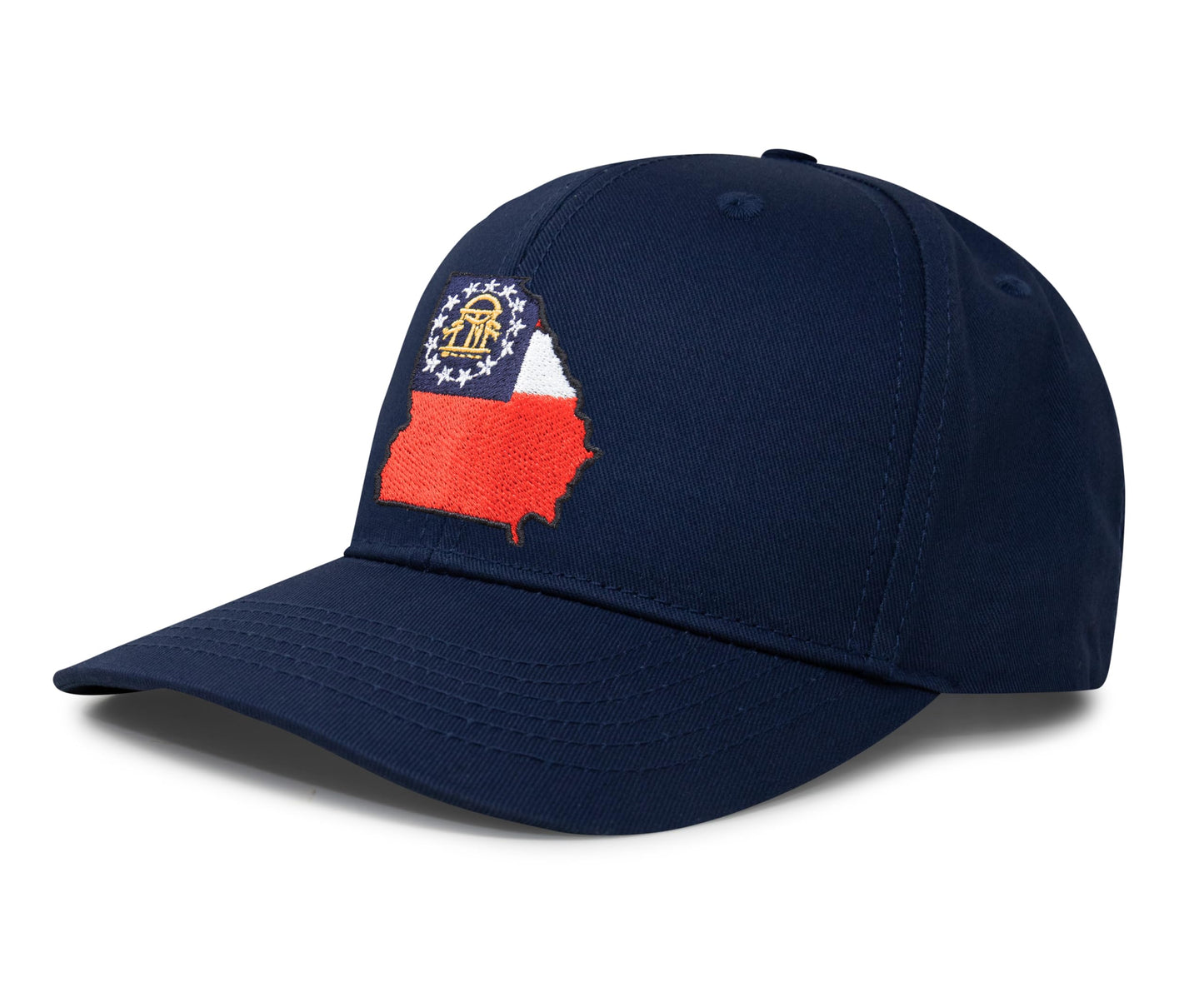 International Tie Stateline Flag Hat for Men and Women - Snapback Trucker Baseball Cap (Georgia, All Navy) - International Tie