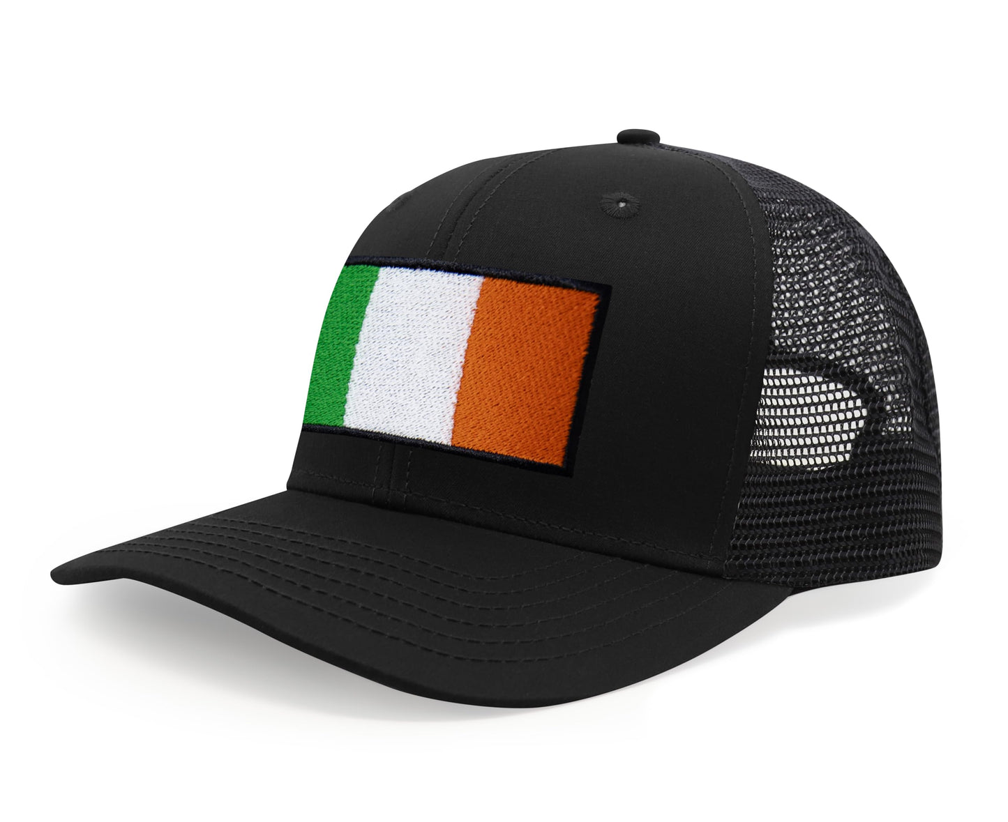 International Tie Irish Flag Hat for Men and Women - Ireland Snapback Trucker Baseball Cap (All Black)