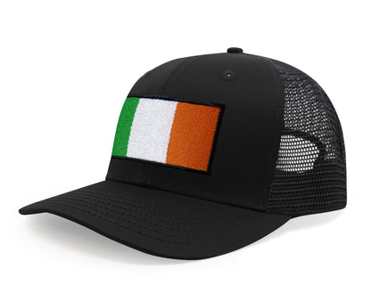 International Tie Irish Flag Hat for Men and Women - Ireland Snapback Trucker Baseball Cap (All Black)