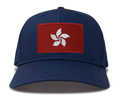 International Tie Hong Kong Flag Hat for Men and Women – Snapback Trucker Baseball Cap (All Navy)