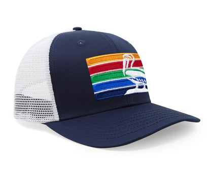 International Tie St. Petersburg Flag Hat for Men and Women – Snapback Trucker Baseball Cap (Navy White)