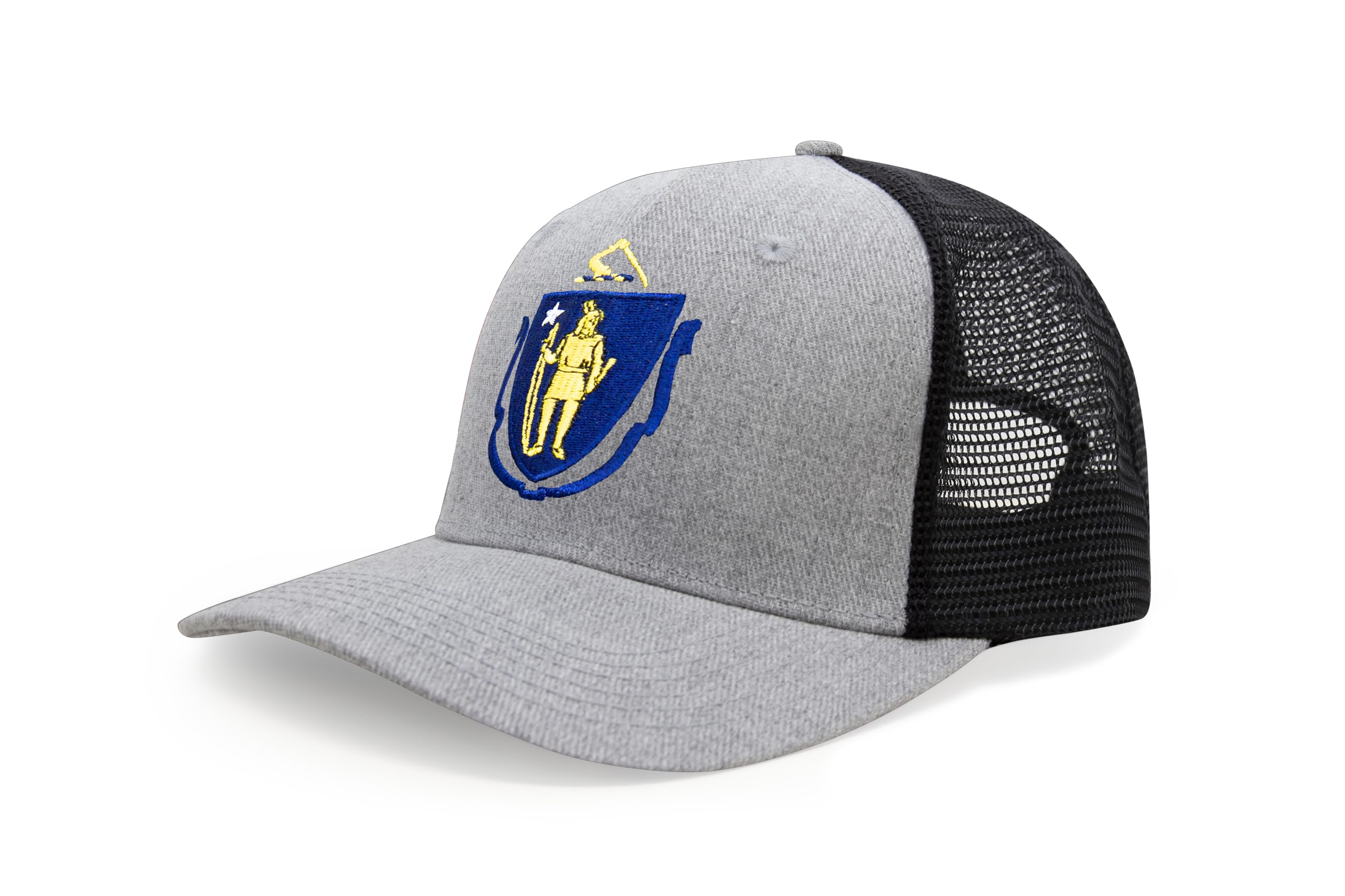 Massachusetts Snapback Trucker | Grey Black