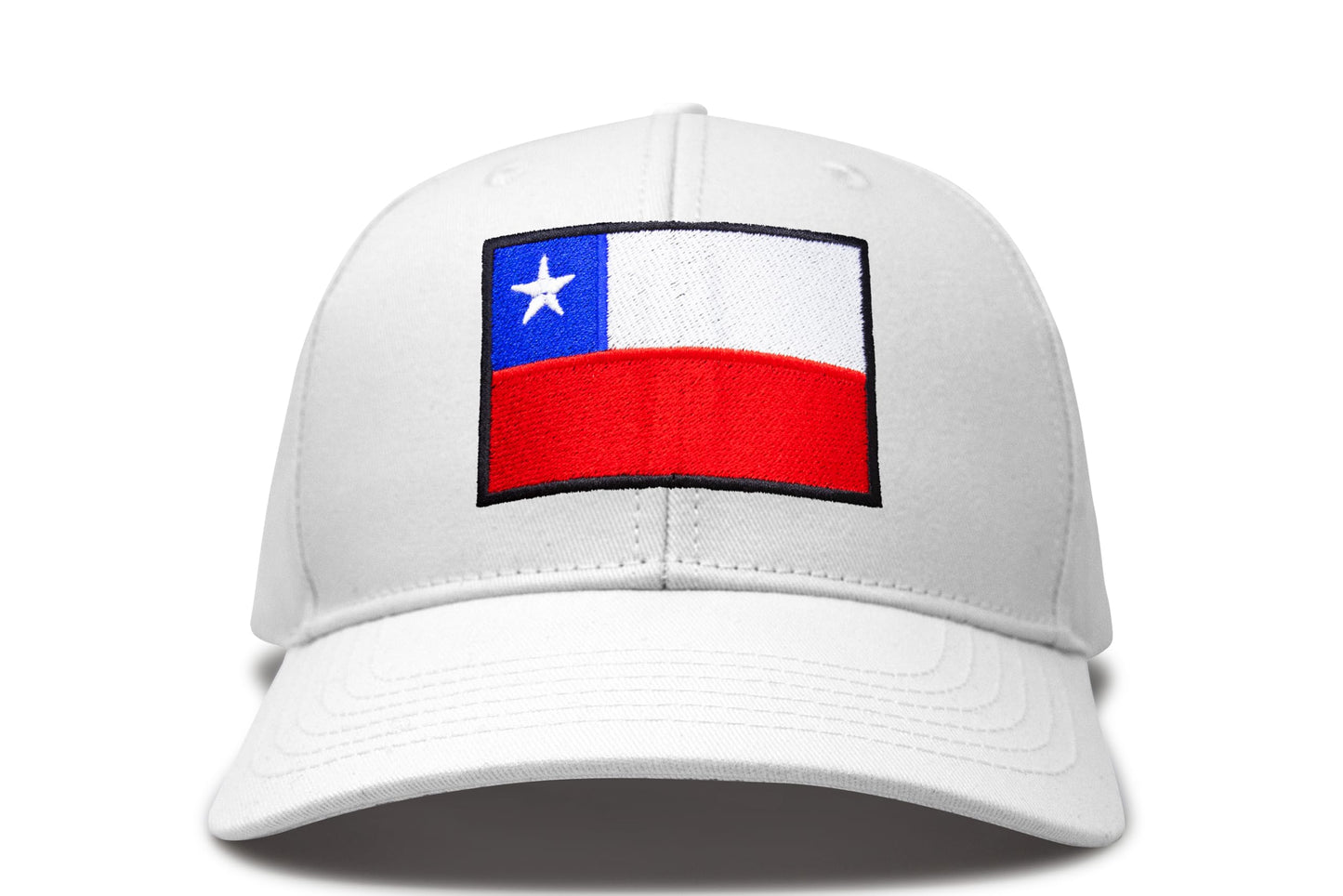 International Tie Country Hat for Men and Women, Adjustable Snapback Trucker Baseball Cap with Embroidered Patch (Chile, All White)