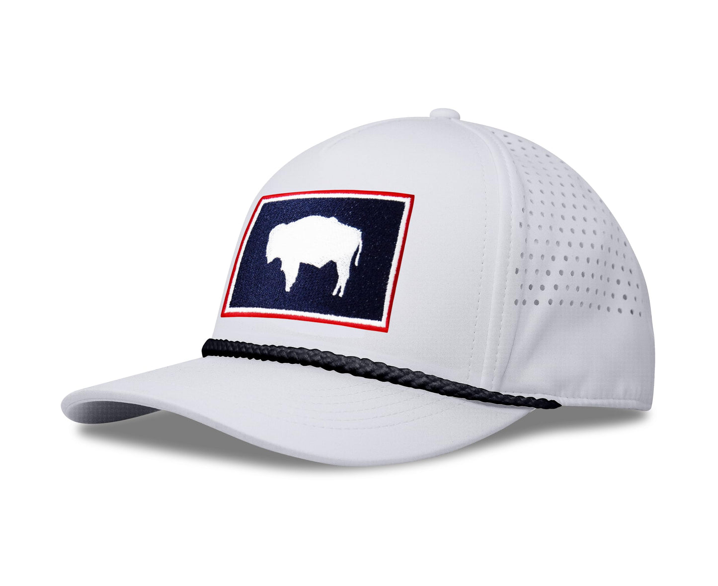 Performance Golf Hat – Adjustable Snapback Trucker Baseball Cap for Men & Women - Jetset Series (Wyoming, Arctic White)