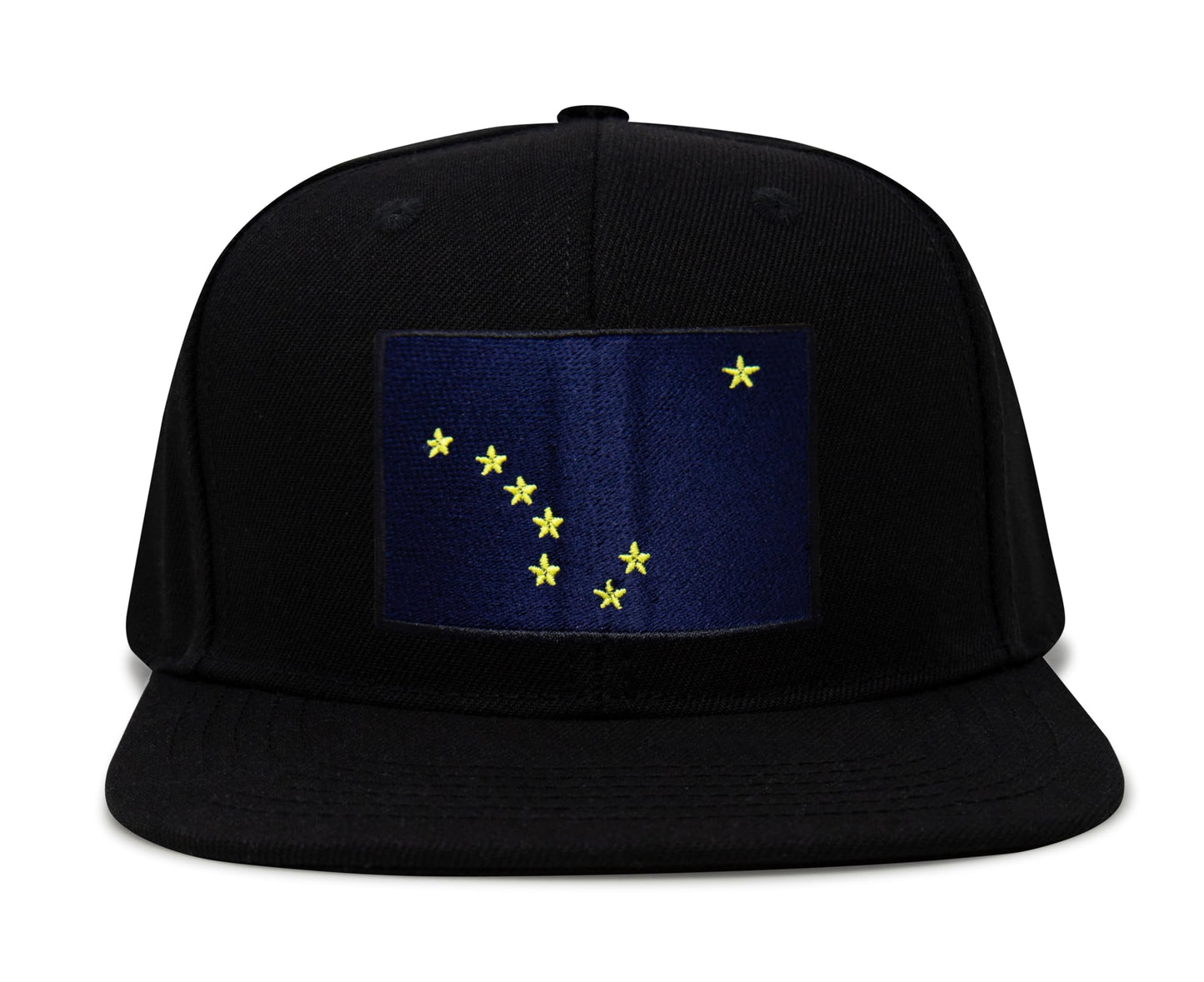 International Tie Premium Alaska Flag Hat for Men and Women - Snapback Trucker Baseball Cap (Black Flatbill)