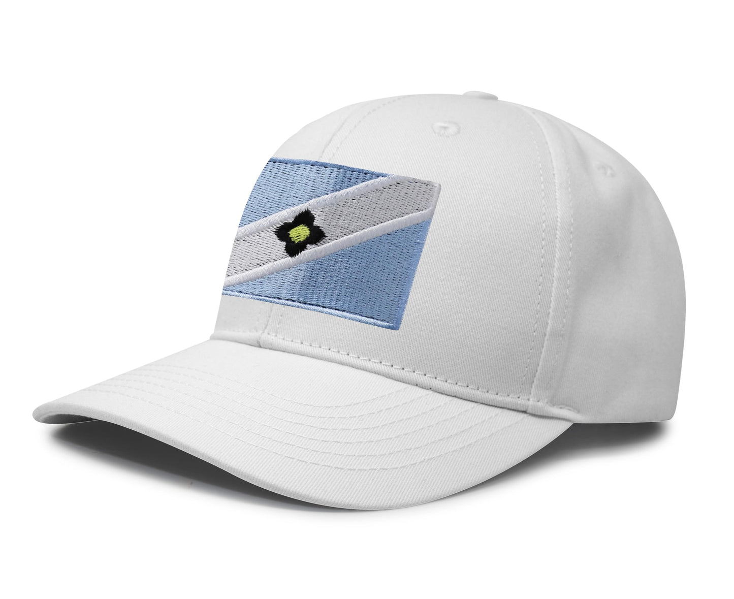 International Tie Madison Flag Trucker Hat for Men and Women - Snapback Baseball Cap (All White)