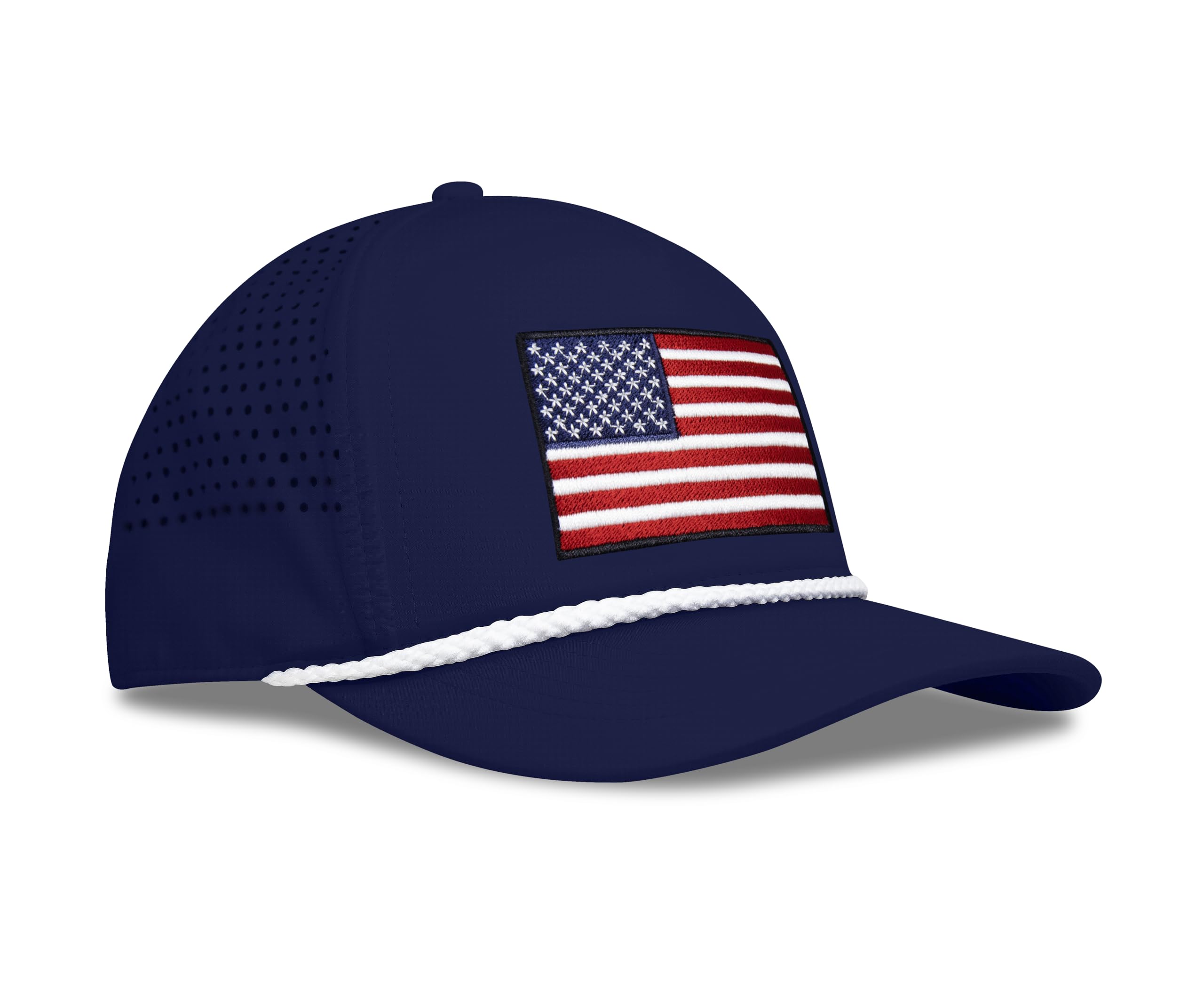 Performance Golf Hat – Adjustable Snapback Trucker Baseball Cap for Men & Women - Jetset Series (USA, Pacific Blue)