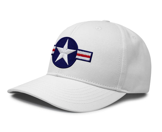 International Tie Air Force hat for Men and Women - Snapback Trucker Baseball Cap (All White)