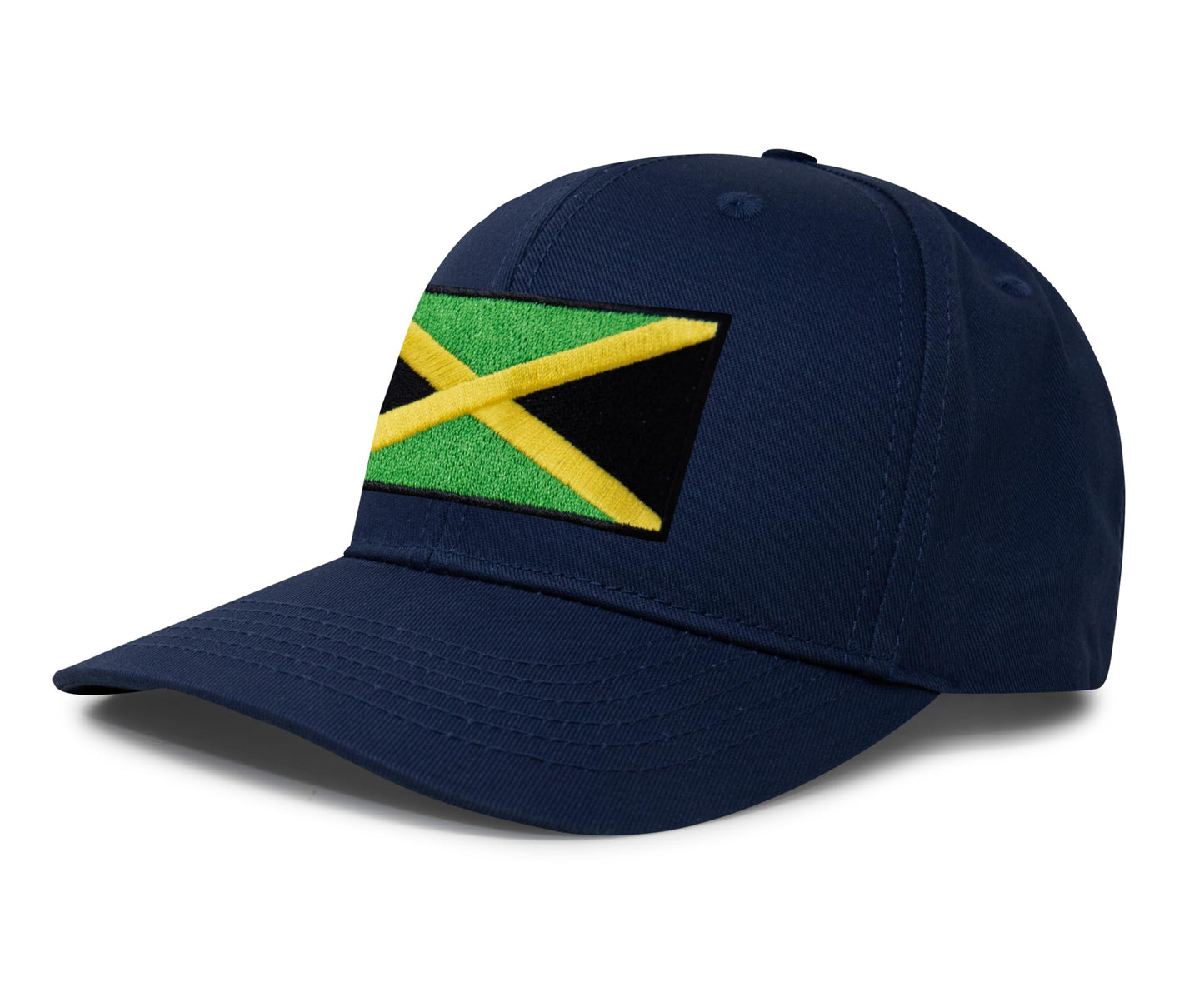 International Tie Jamaican Flag Hat for Men and Women - Jamaica Snapback Trucker Baseball Cap (All Navy)