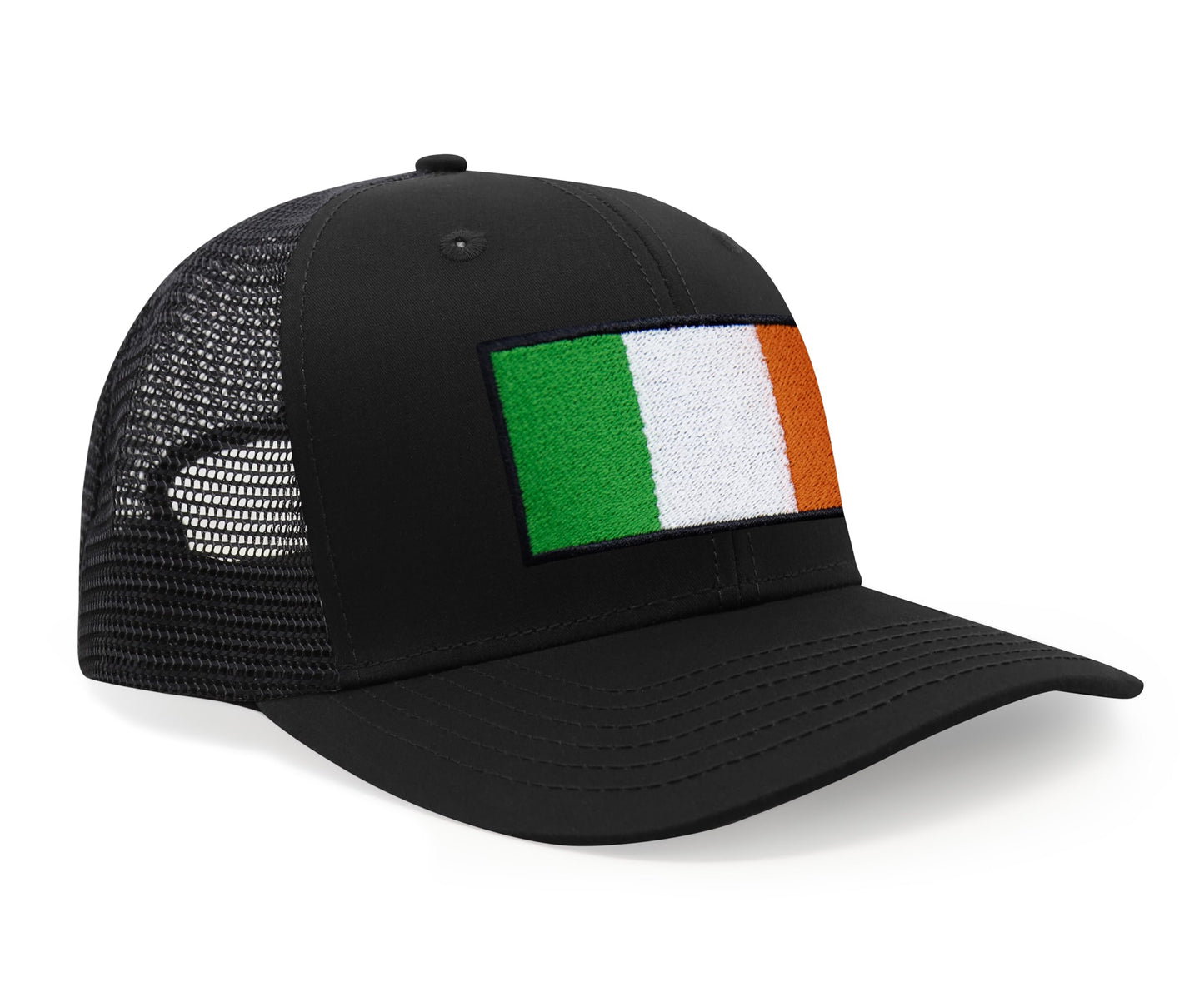 International Tie Irish Flag Hat for Men and Women - Ireland Snapback Trucker Baseball Cap (All Black)