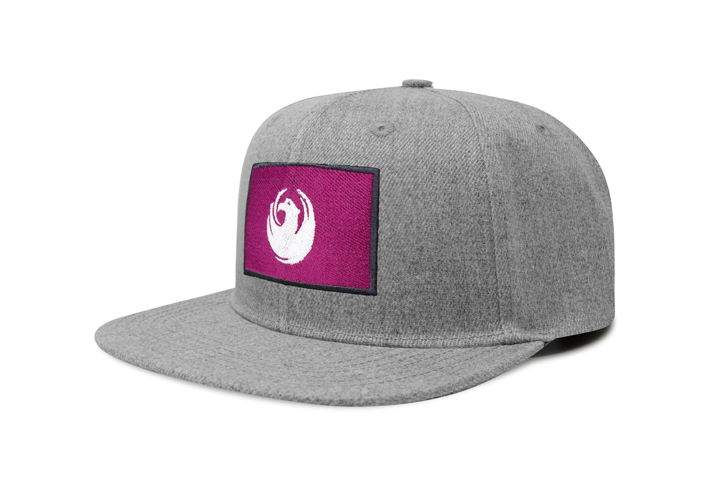 International Tie City Hat for Men and Women, Adjustable Snapback Trucker Baseball Cap with Embroidered Patch (Phoenix, Grey Flatbill)