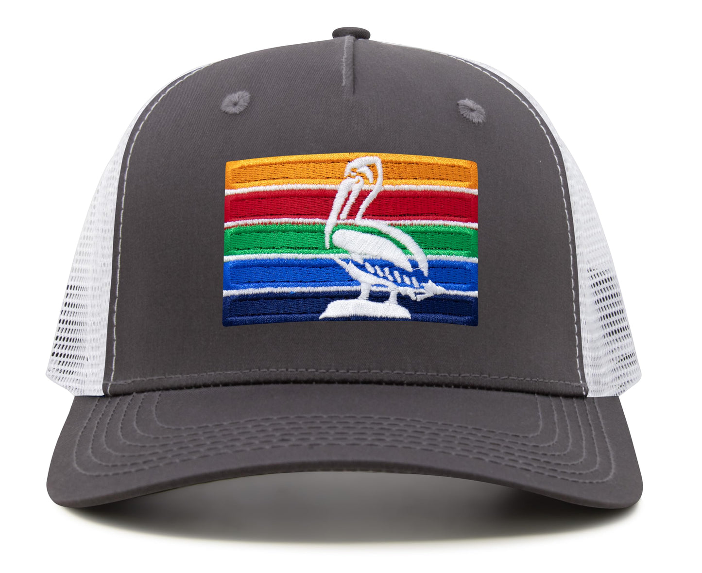 International Tie St. Petersburg Trucker Hat – Adjustable Embroidered Snapback Cap for Men and Women (Grey/White)