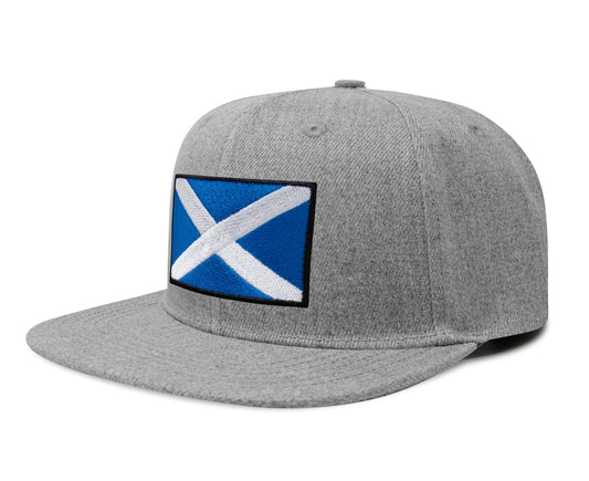 Scottish Flag Hat for Men and Women – Snapback Trucker Baseball Cap by International Tie (Grey Flatbill)