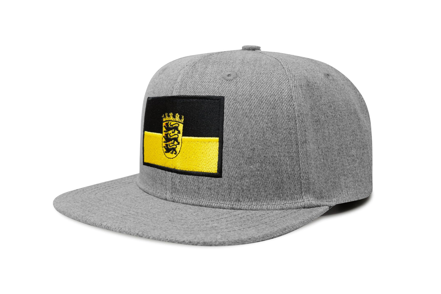 International Tie State Hat for Men and Women, Adjustable Snapback Trucker Baseball Cap with Embroidered Patch (Baden-Wurttemberg, Grey Flatbill)
