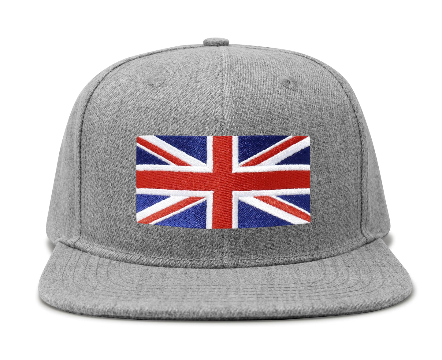 International Tie Union Jack British Flag Hat for Men and Women - United Kingdom UK Britain England London State Flag Trucker Baseball Snapback Cap (Grey Flatbill)