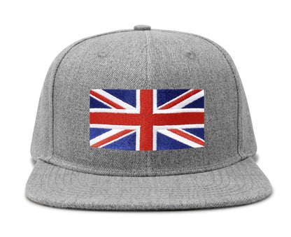International Tie Union Jack British Flag Hat for Men and Women - United Kingdom UK Britain England London State Flag Trucker Baseball Snapback Cap (Grey Flatbill)