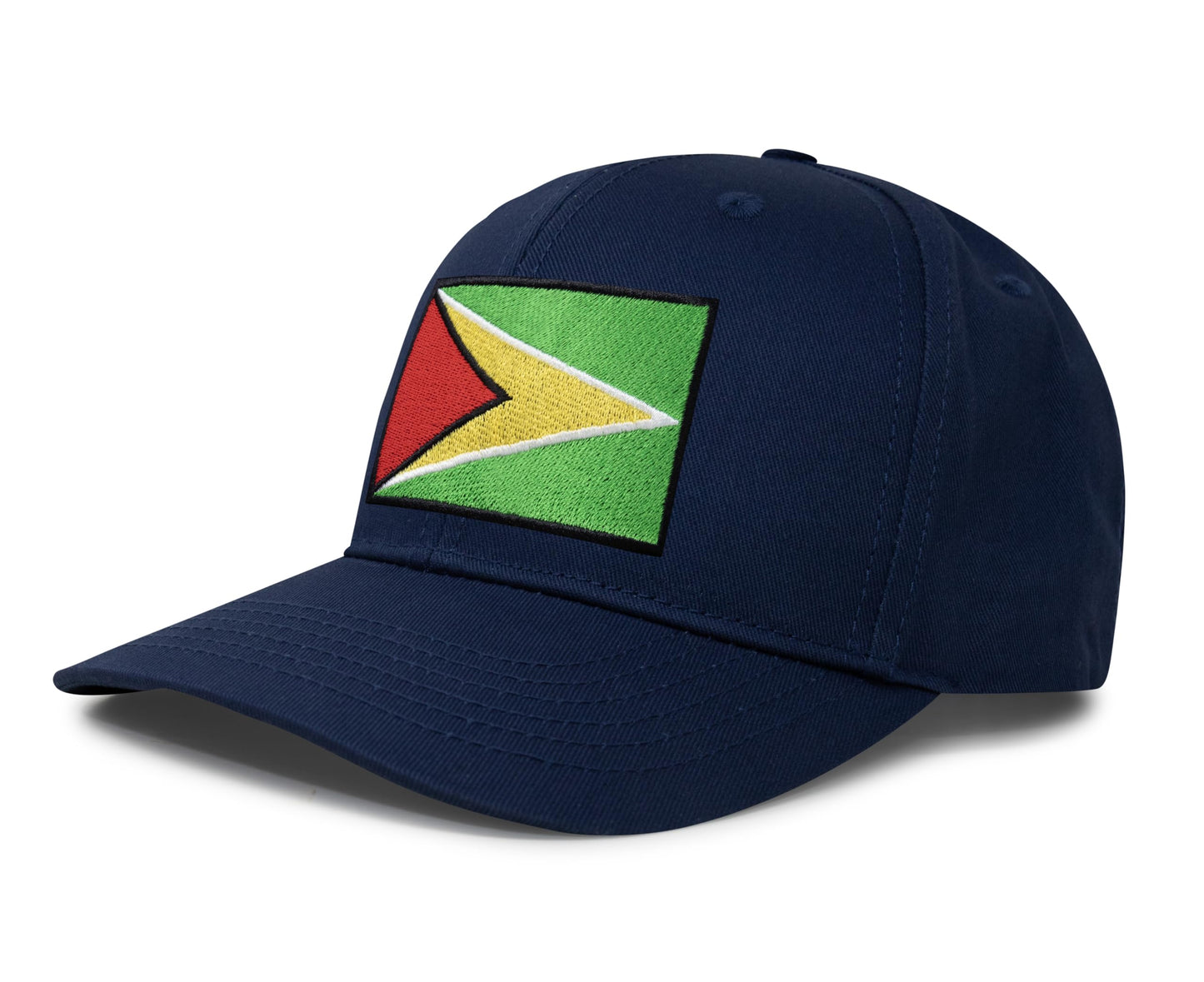 International Tie Country Hat for Men and Women, Adjustable Snapback Trucker Baseball Cap with Embroidered Patch (Guyana, All Navy) - International Tie