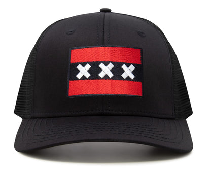 Amsterdam Flag Hat for Men and Women – Adjustable Snapback Baseball Cap by International Tie (All Black)
