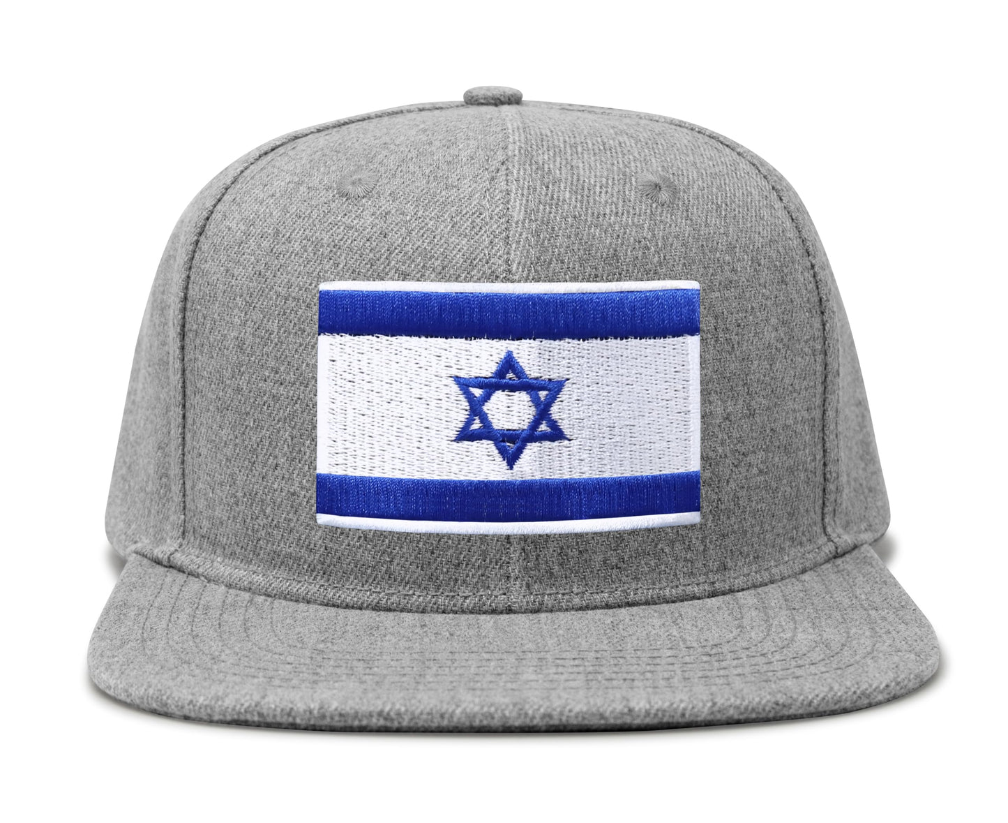 International Tie Israel Flag Hat for Men and Women â Snapback Trucker Baseball Cap (Grey Flatbill)
