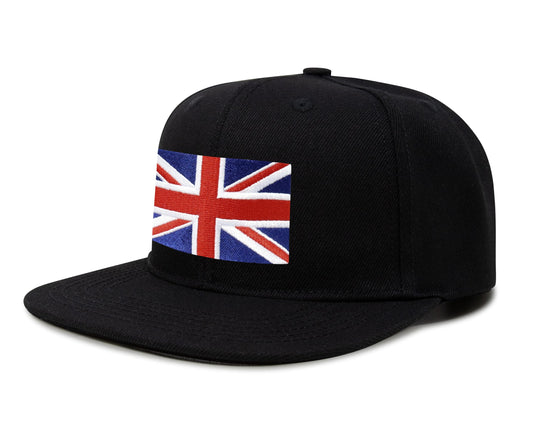 International Tie Union Jack British Flag Hat for Men and Women - United Kingdom UK Britain England London State Flag Trucker Baseball Snapback Cap (Black Flatbill)