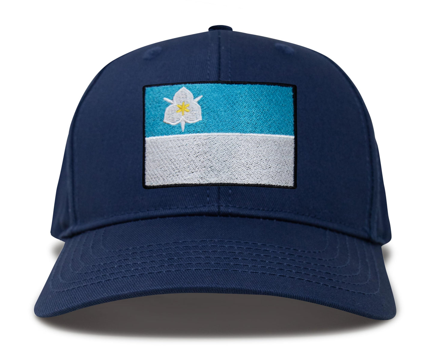 International Tie City Hat for Men and Women, Adjustable Snapback Trucker Baseball Cap with Embroidered Patch (Salt Lake City, All Navy)