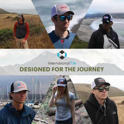 International Tie Denver Flag Trucker Hat for Men and Women â Snapback Baseball Cap (Grey Flatbill)