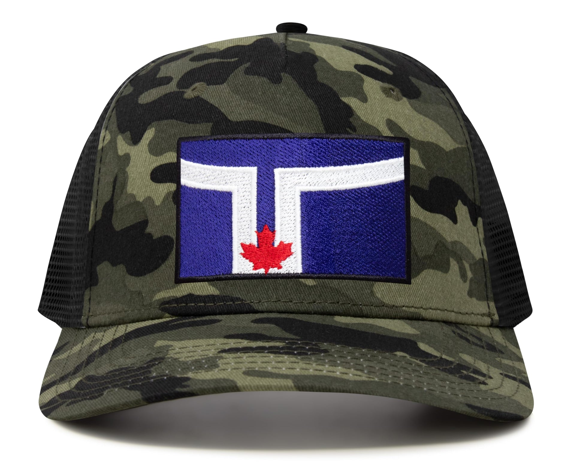 International Tie City Hat for Men and Women, Adjustable Snapback Trucker Baseball Cap with Embroidered Patch (Toronto, Camouflage) - International Tie