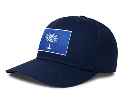 International Tie Premium South Carolina Flag Hat for Men and Women - Palmetto Snapback Trucker Baseball Cap (All Navy)