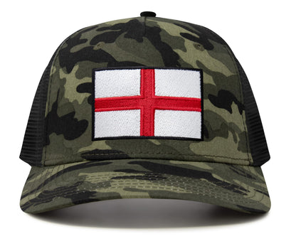 International Tie England - Saint George Flag Hat for Men and Women, Adjustable Snapback Trucker Baseball Cap (Camouflage)