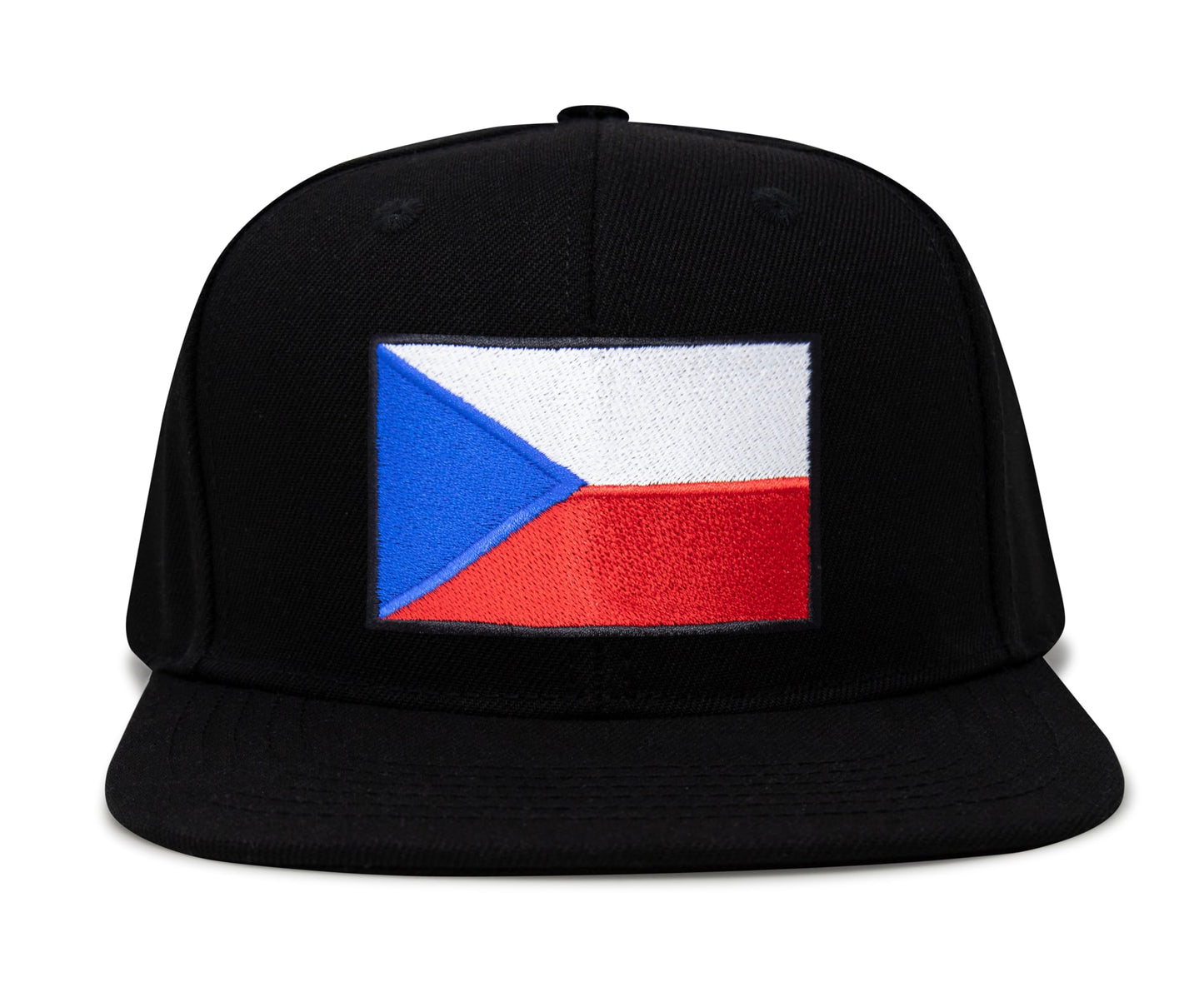 Czech Republic Flag Hat for Men and Women – Adjustable Snapback Baseball Cap by International Tie (Black Flatbill)