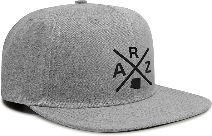 International Tie ARZ (Arizona) - Hat for Men and Women - Snapback Trucker Baseball Cap (Grey Flatbill)