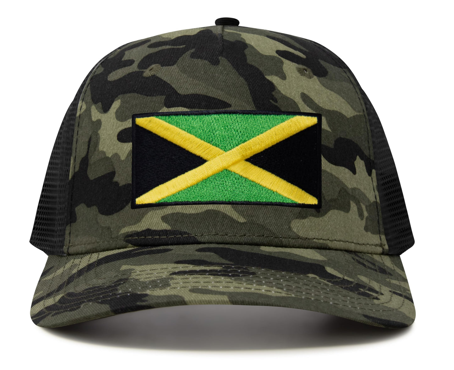 International Tie Jamaican Flag Hat for Men and Women - Jamaica Snapback Trucker Baseball Cap (Camouflage)