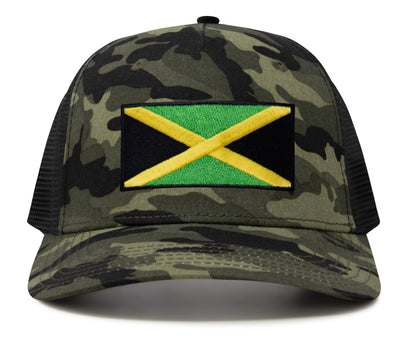 International Tie Jamaican Flag Hat for Men and Women - Jamaica Snapback Trucker Baseball Cap (Camouflage)
