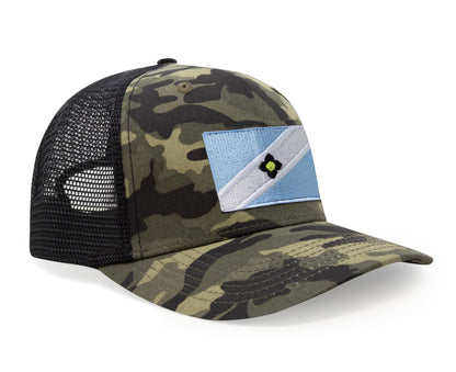 International Tie Premium Madison Flag Hat for Men and Women - Snapback Trucker Baseball Cap (Camouflage)