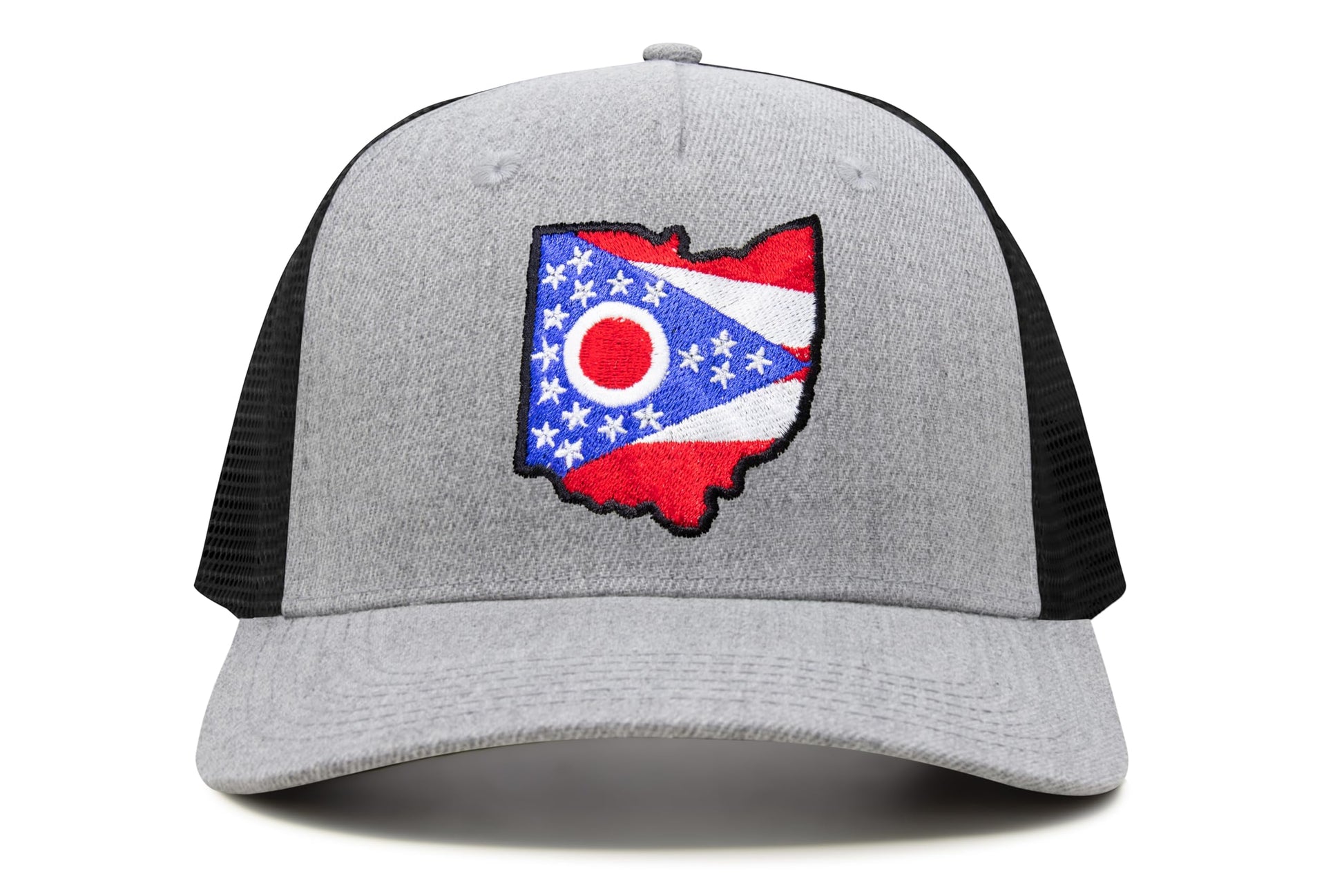 International Tie Stateline Flag Hat for Men and Women - Snapback Trucker Baseball Cap (Ohio, Grey Black) - International Tie